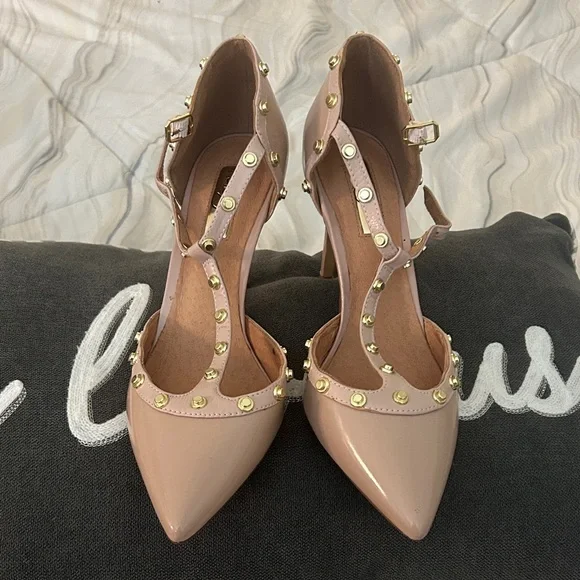 Halogen Taupe Studded Heels - Picture 6 of 6